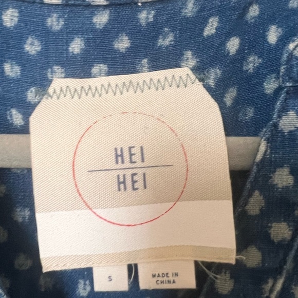 Anthropologie Hei Hei Dottie Chambray linen romper size S - Picture 2 of 9